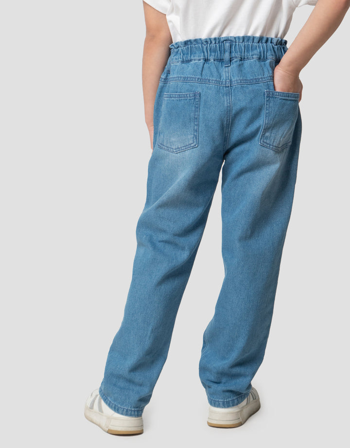 Little M Baggy Heart Embro Celana Denim Anak Perempuan