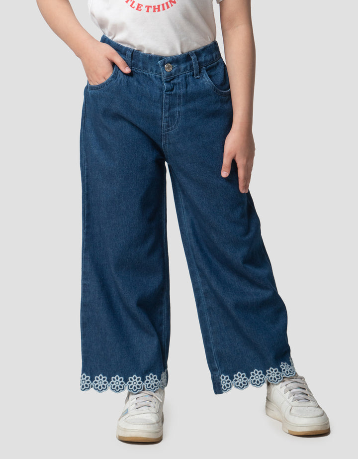 Little M 7Per8 Bordir Ankle Celana Denim Anak Perempuan