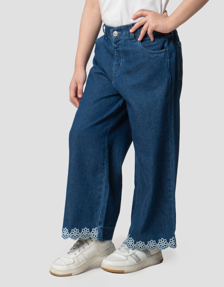 Little M 7Per8 Bordir Ankle Celana Denim Anak Perempuan