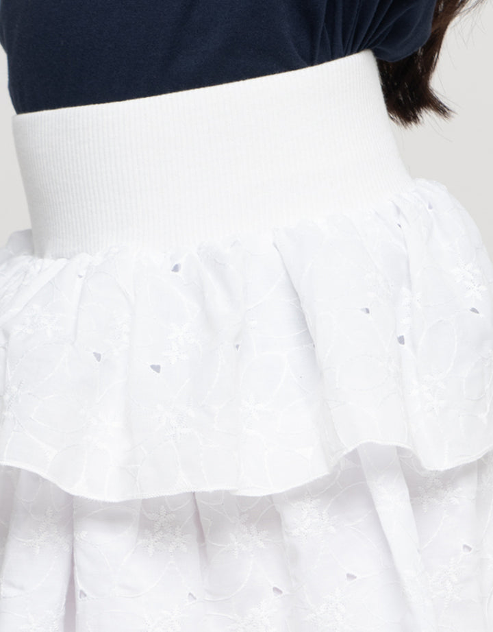 Little M Tier Woven Embro Rok Anak Perempuan