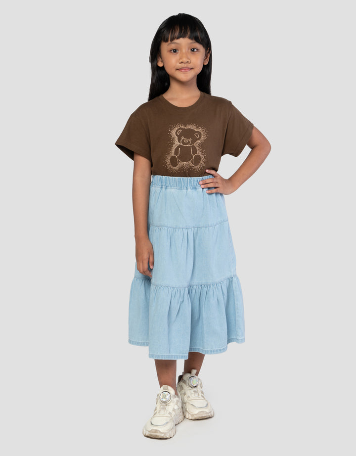 Little M Maxi Tier Rok Panjang Anak Perempuan