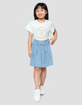 Little M Lipit Rok Celana Denim Anak Perempuan