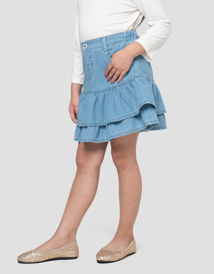 Little M Tier Rok Celana Denim Anak Perempuan