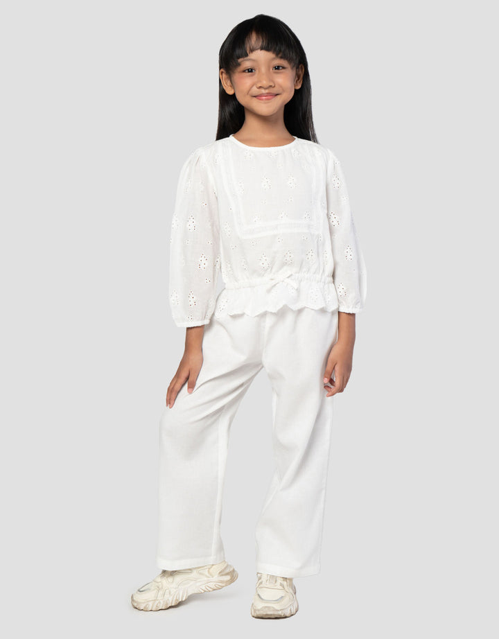 Little M Eyelet Setelen Baju Muslim Anak Perempuan