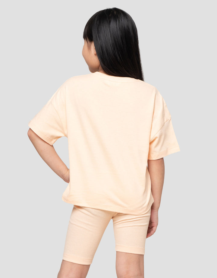 Little M Oversize With Print Happy Pakaian Setelan Anak Perempuan