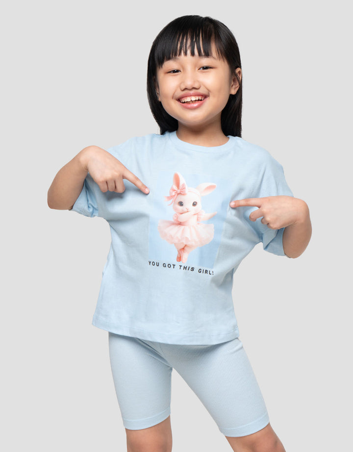 Little M Oversize With Print This Girl Pakaian Setelan Anak Perempuan