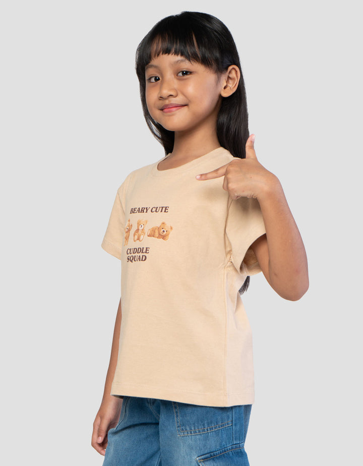 Little M Print Beary Cute Kaos Anak Perempuan