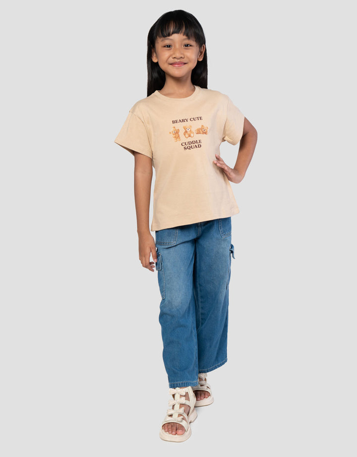 Little M Print Beary Cute Kaos Anak Perempuan