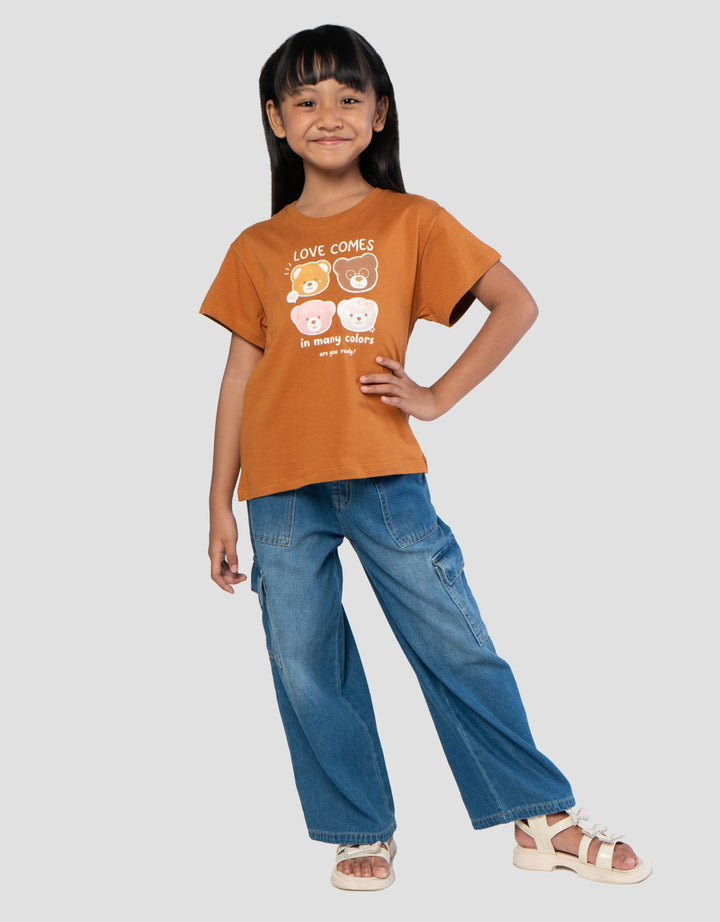 Little M Print Love Comes In Many Color Kaos Anak Perempuan