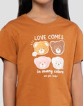 Little M Print Love Comes In Many Color Kaos Anak Perempuan