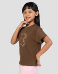 Little M Print Bear Siluet Foil Kibe Kaos Anak Perempuan