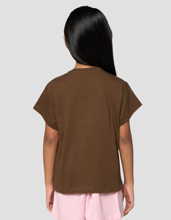 Little M Print Bear Siluet Foil Kibe Kaos Anak Perempuan