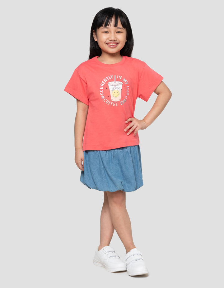 Little M Boba Coffe Kaos Anak Perempuan