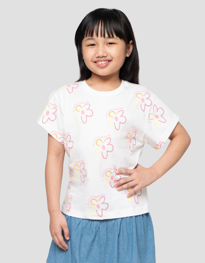 Little M Aop Flower Kaos Anak Perempuan