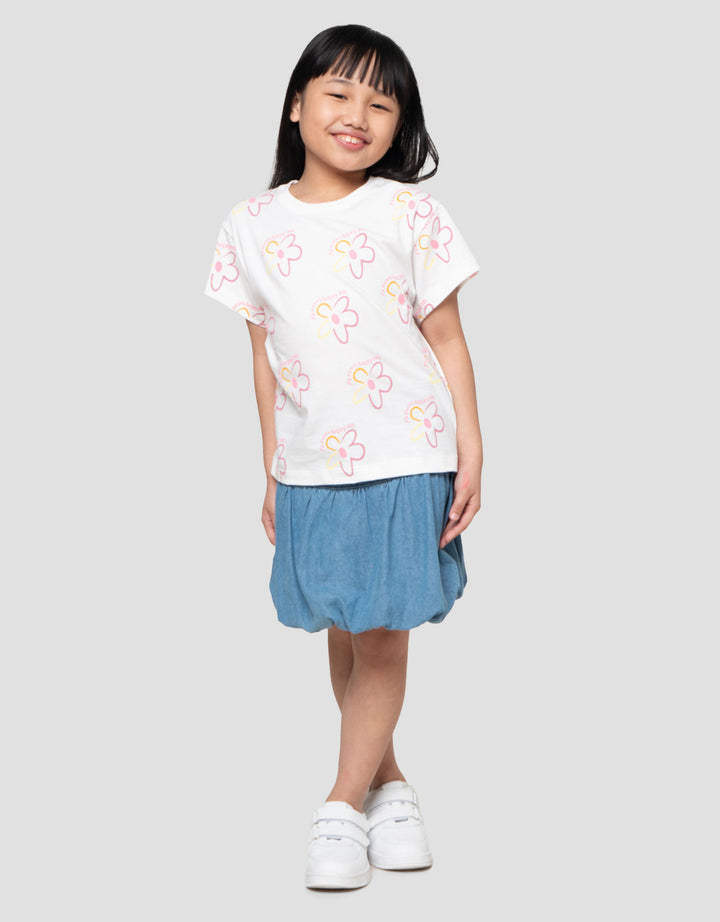 Little M Aop Flower Kaos Anak Perempuan