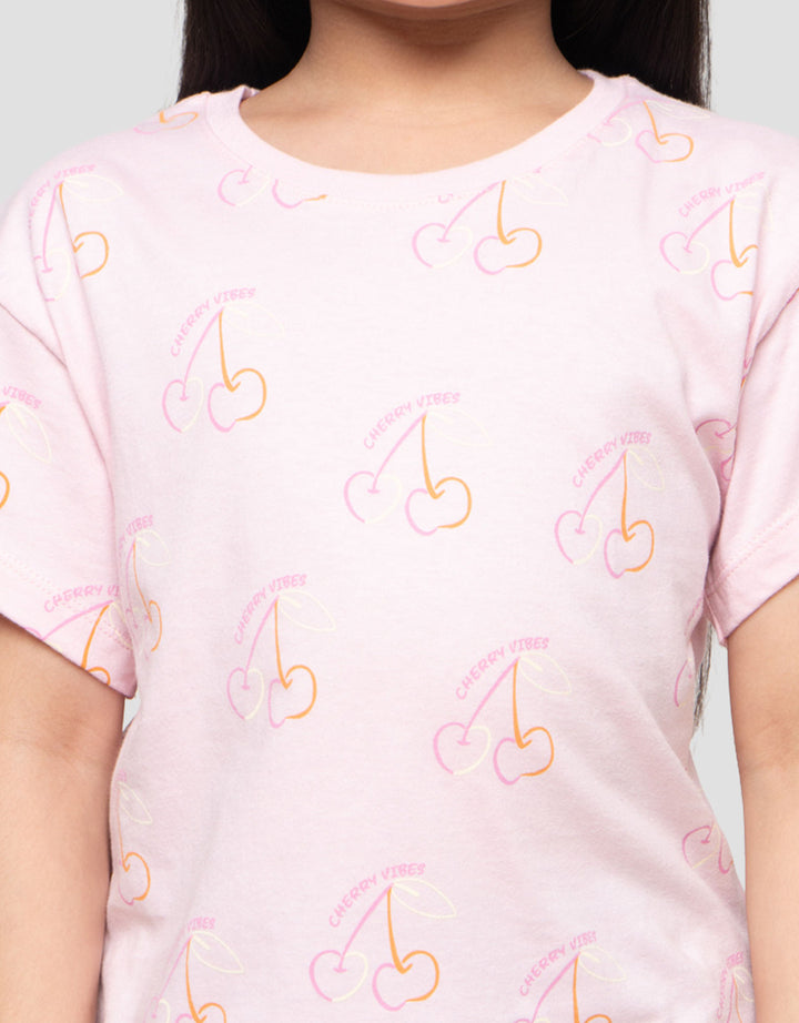 Little M Aop Cherry Kaos Anak Perempuan