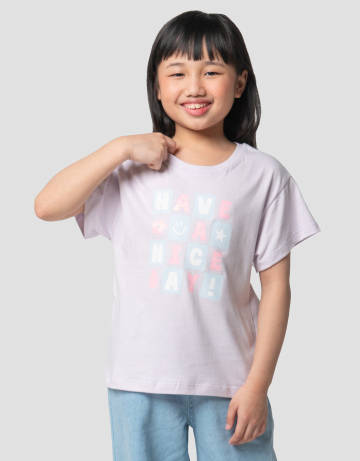 Little M Word Nice Day Kaos Anak Perempuan