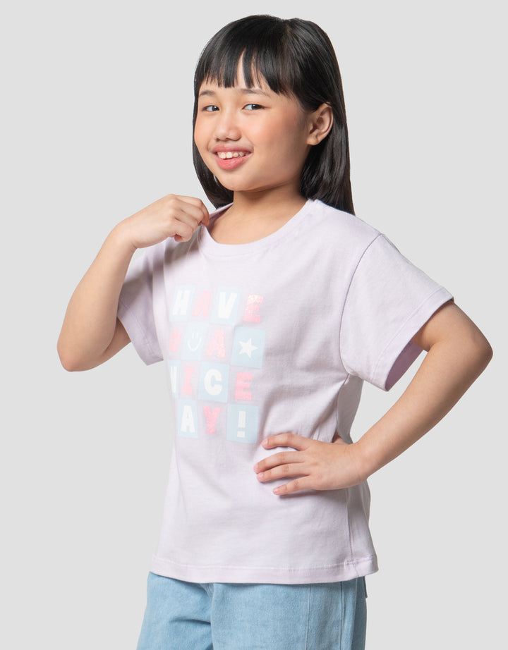 Little M Word Nice Day Kaos Anak Perempuan