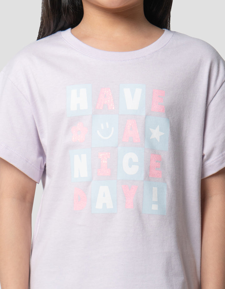Little M Word Nice Day Kaos Anak Perempuan