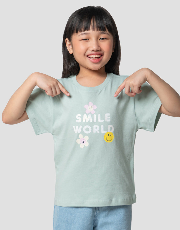 Little M Smile Word Kaos Anak Perempuan