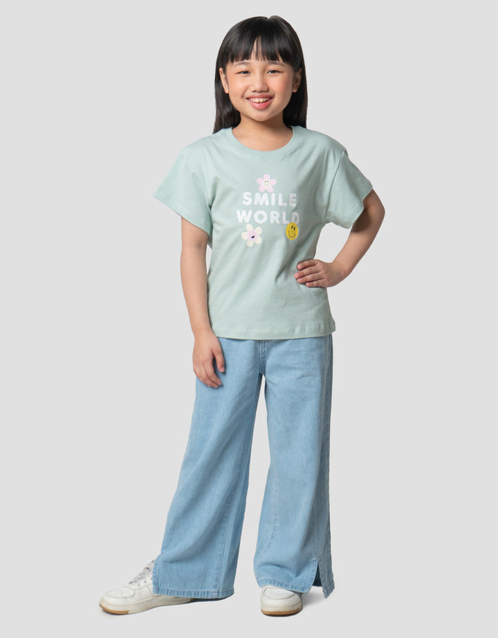 Little M Smile Word Kaos Anak Perempuan