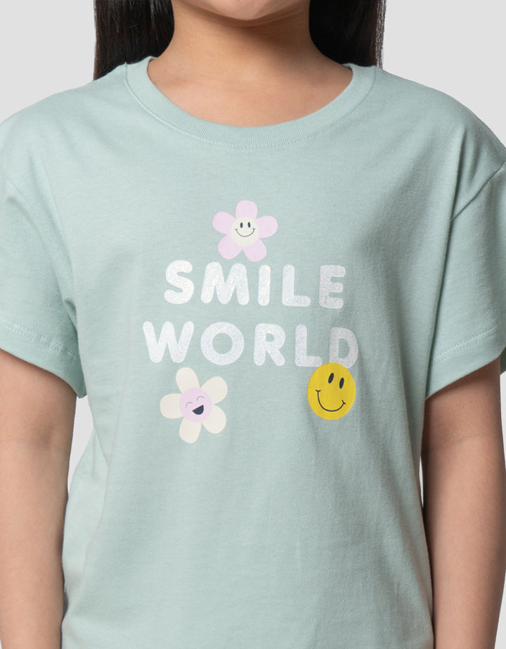 Little M Smile Word Kaos Anak Perempuan