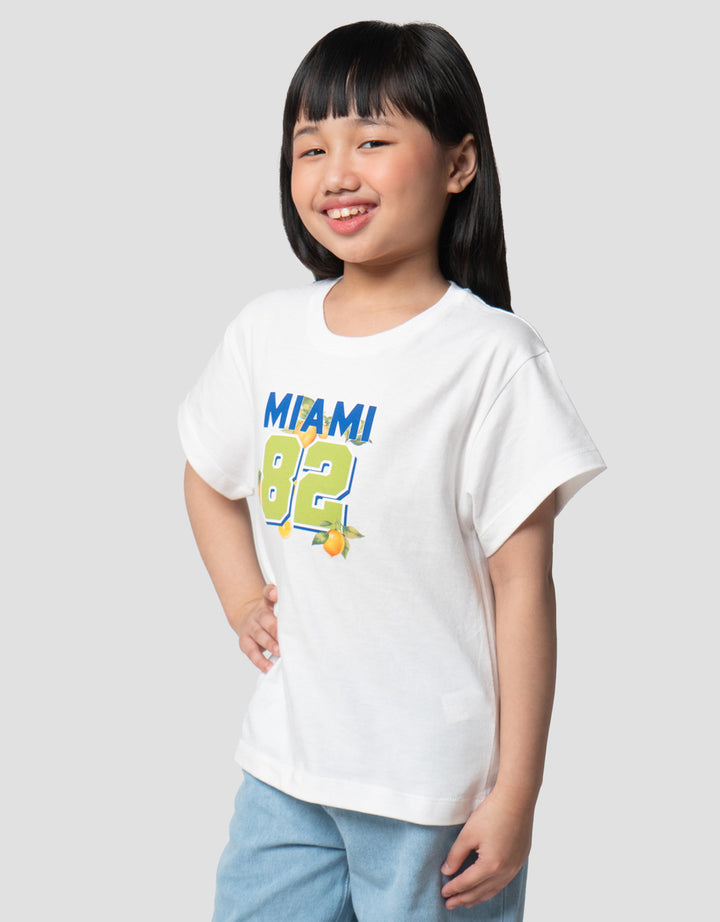 Little M Varsity Miami Kaos Anak Perempuan