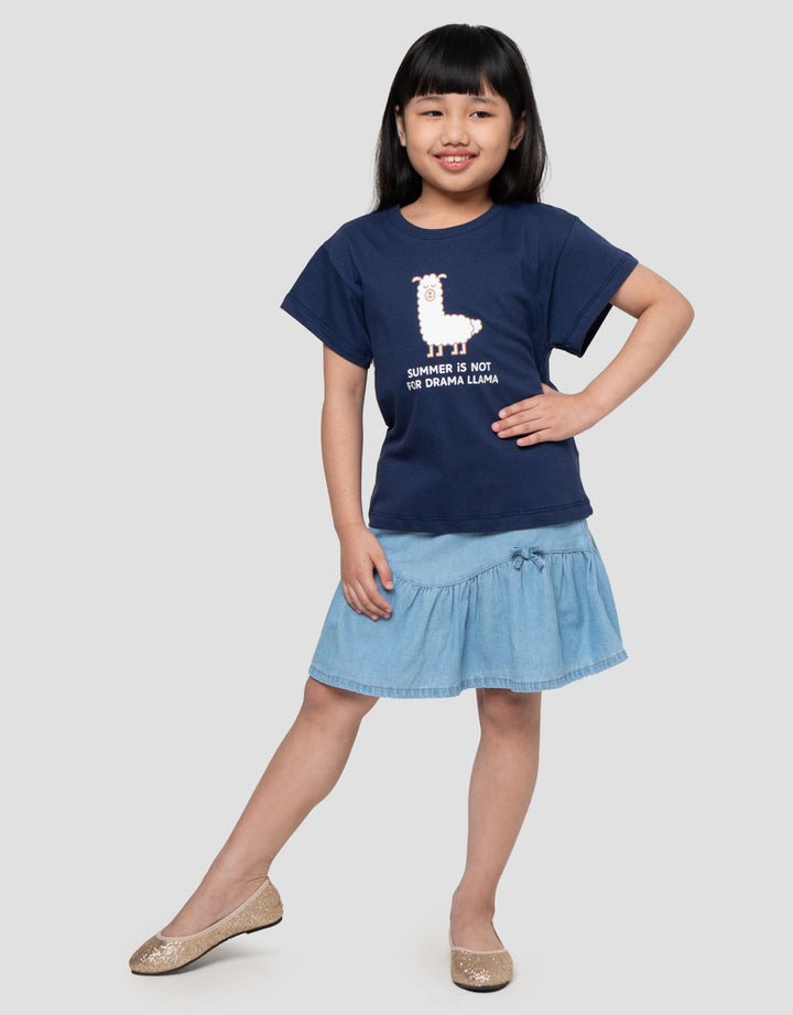 Little M Animal Summer Kaos Anak Perempuan