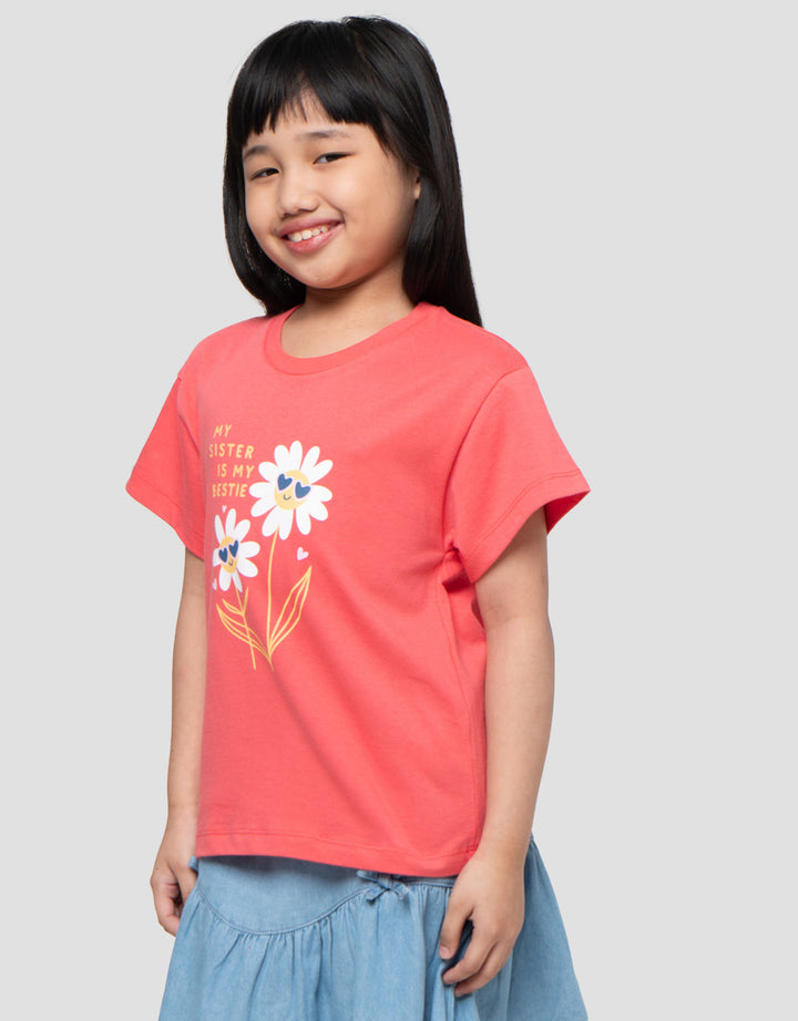 Little M Flower My Bestie Kaos Anak Perempuan