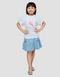 Little M Stripe Ice Kaos Anak Perempuan