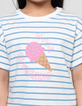 Little M Stripe Ice Kaos Anak Perempuan