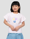 Little M Stripe Verano Kaos Anak Perempuan