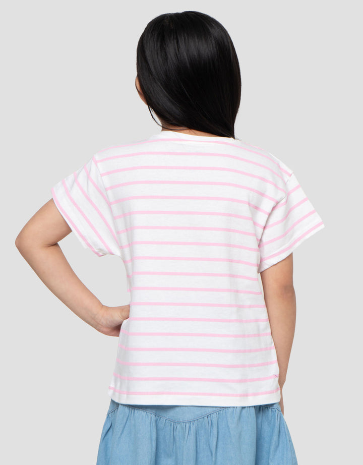 Little M Stripe Verano Kaos Anak Perempuan