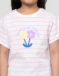 Little M Stripe Verano Kaos Anak Perempuan