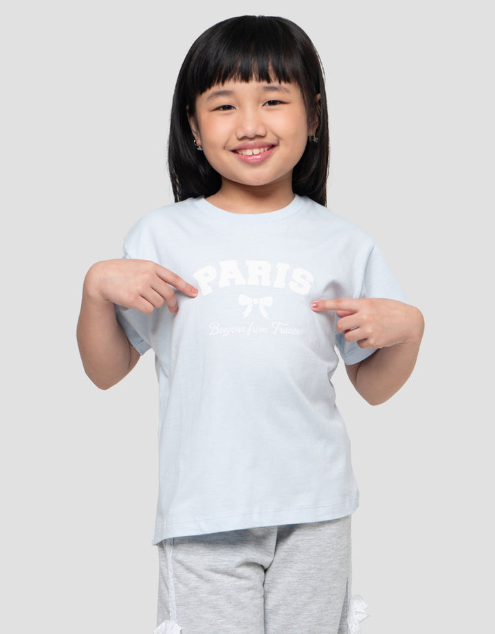 Little M Print Paris Kaos Anak Perempuan