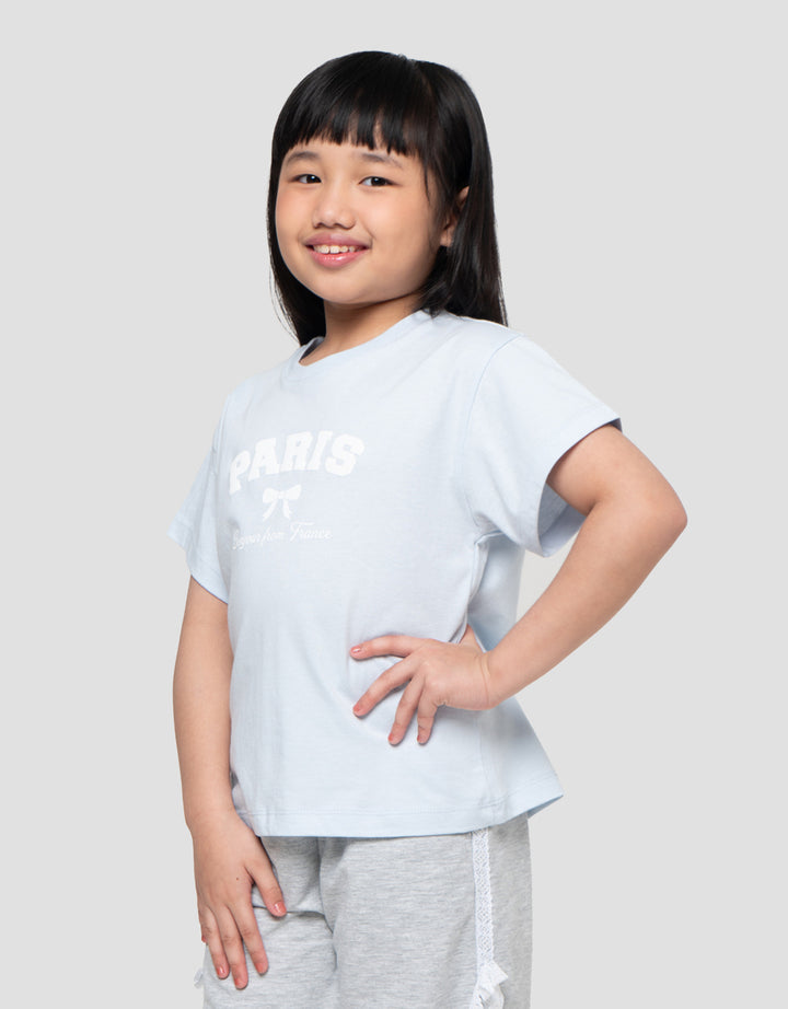 Little M Print Paris Kaos Anak Perempuan