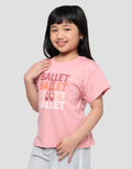 Little M Print Ballet Kaos Anak Perempuan