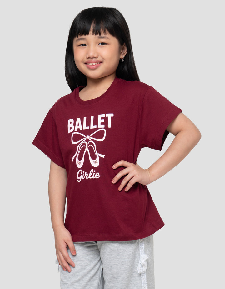 Little M Print Heart Kaos Anak Perempuan
