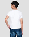 Disney Mickey White Print Kaos Polo Anak Laki-laki