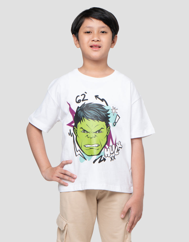 Marvel Skater Hulk Face - Oversize Kaos Oversize Anak Laki-laki