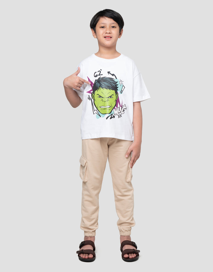 Marvel Skater Hulk Face - Oversize Kaos Oversize Anak Laki-laki