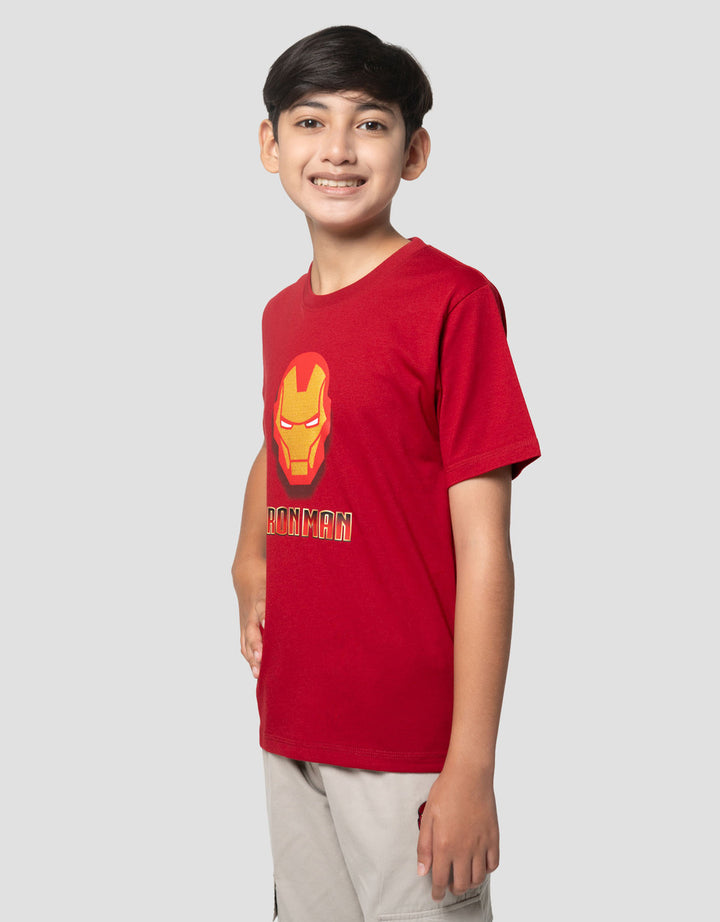 Marvel Ironman Head Back Print Kaos Anak Laki-laki