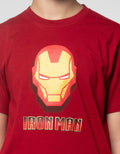 Marvel Ironman Head Back Print Kaos Anak Laki-laki