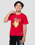 Marvel Skater Ironman Head Print Kaos Anak Laki-laki
