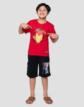 Marvel Skater Ironman Head Print Kaos Anak Laki-laki