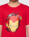 Marvel Skater Ironman Head Print Kaos Anak Laki-laki
