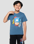 Marvel Skater Capt Face Print Kaos Anak Laki-laki