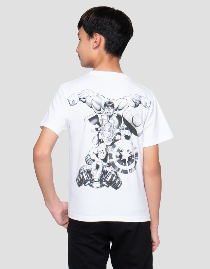 Marvel Avengers Teams Hulk Print Kaos Anak Laki-laki