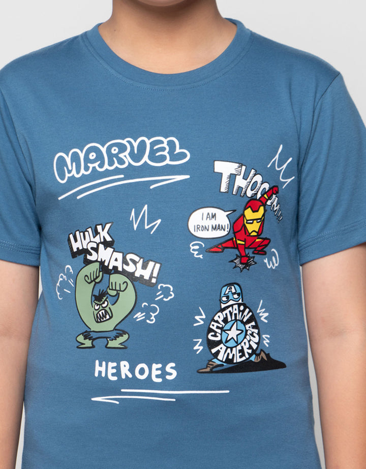 Marvel Skater Heroes Print Kaos Anak Laki-laki
