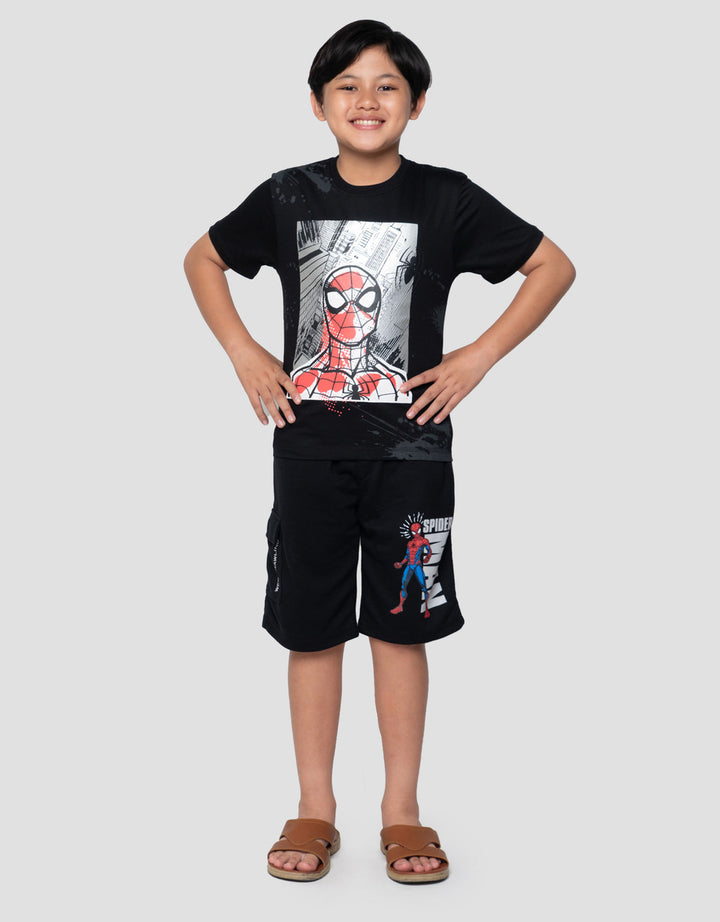 Marvel Spiderman Head Splash Print Kaos Anak Laki-laki
